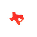 Three Hearts Modern Texas Silicone Teether in Red