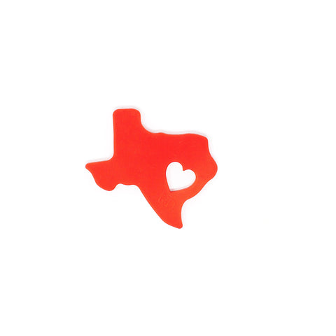 Three Hearts Modern Texas Silicone Teether in Red