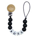 Glitter & Spice Pacifier Clip in  Black with Boss